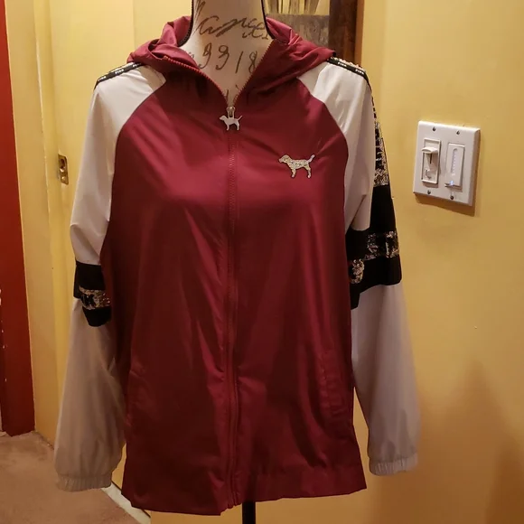 Victoria's secret pink burgundy glitter jacket size XS/S - Picture 1 of 10